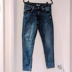 Zara High Rise Skinny Stretch Ankle Jean (32)